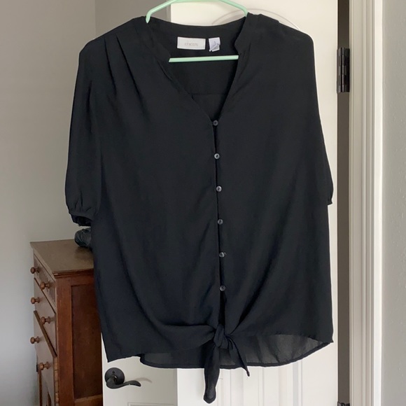 Tops - Semi sheer black Chico’s top size 1